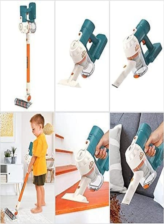 RAHU 3 in 1 Toy Vacuum Real Suction with Lights & Sounds for Toddlers, Cord-Free Vaccum Cordless Cleaner Set Pretend Play Household Cleaning Kits - Image 3